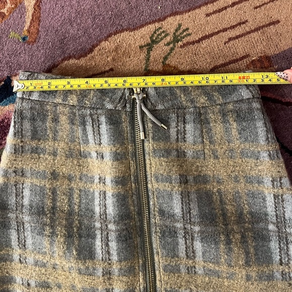 Acne Studios Plaid Mini Skirt in Gray and Tan - Picture 6 of 7
